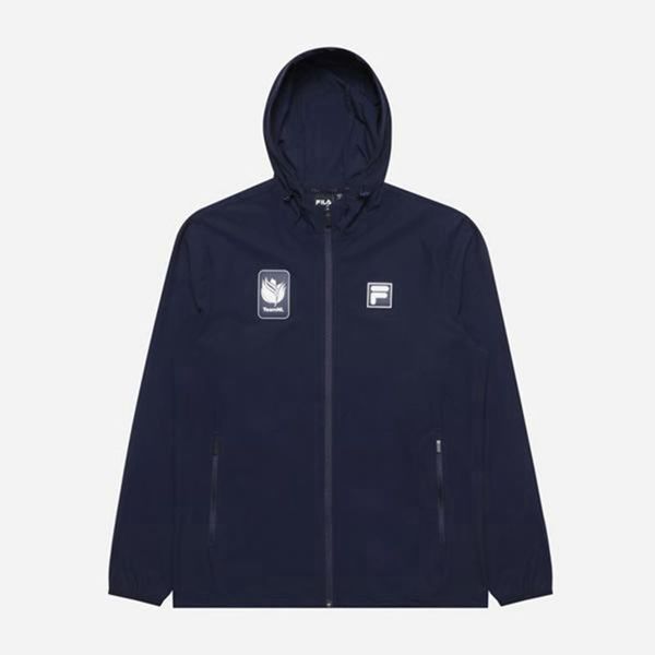 Fila Team Nl Hooded Windbreaker Women's Jackets - Navy,NZ 968-35608